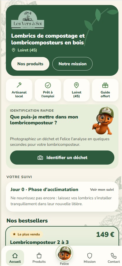 Felice intégrée à l'accueil du site Les Vers à Soi